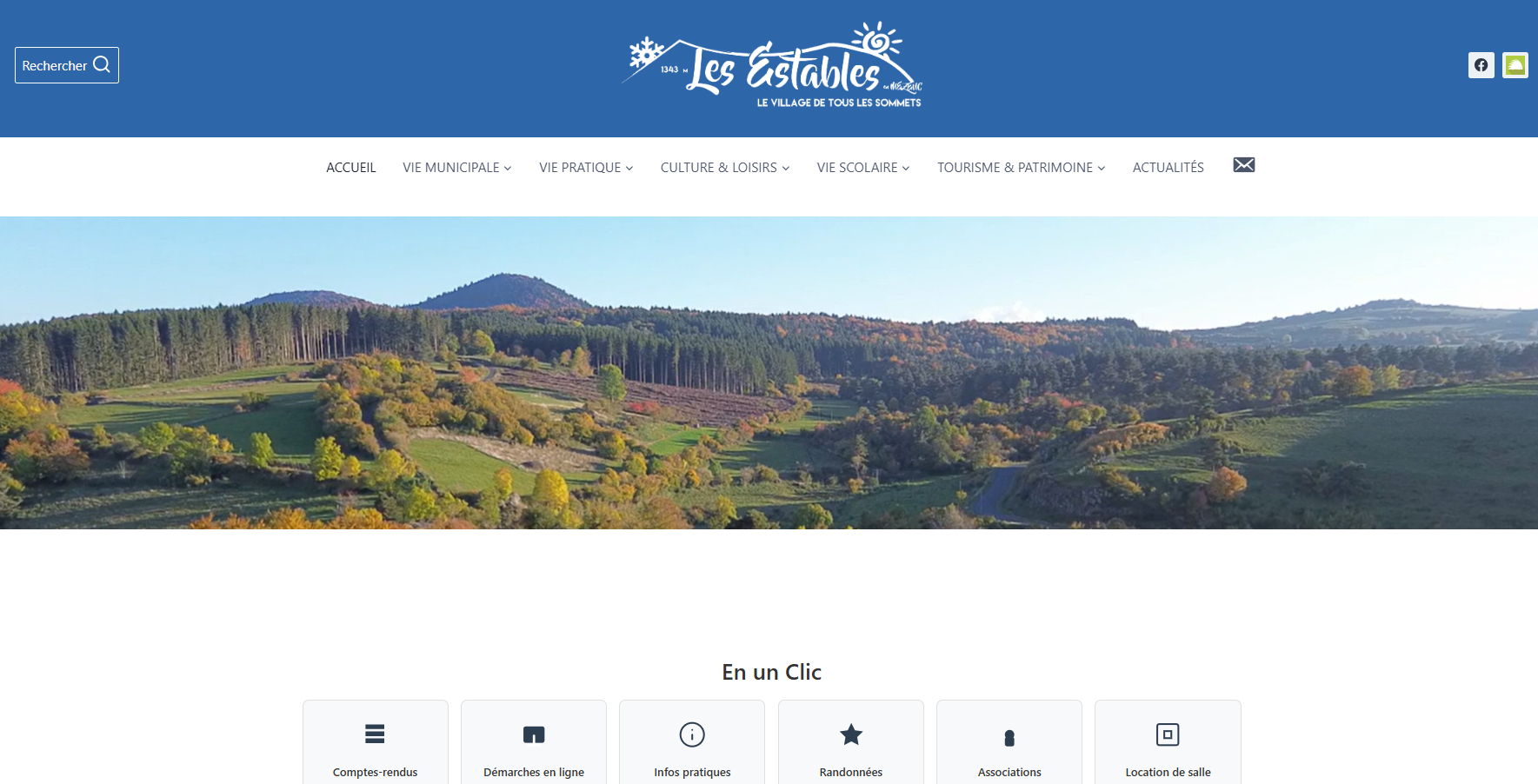 Exemple de site internet de mairie en Haute-Loire réalisé par ETIKA Solution — commune des Estables (43)